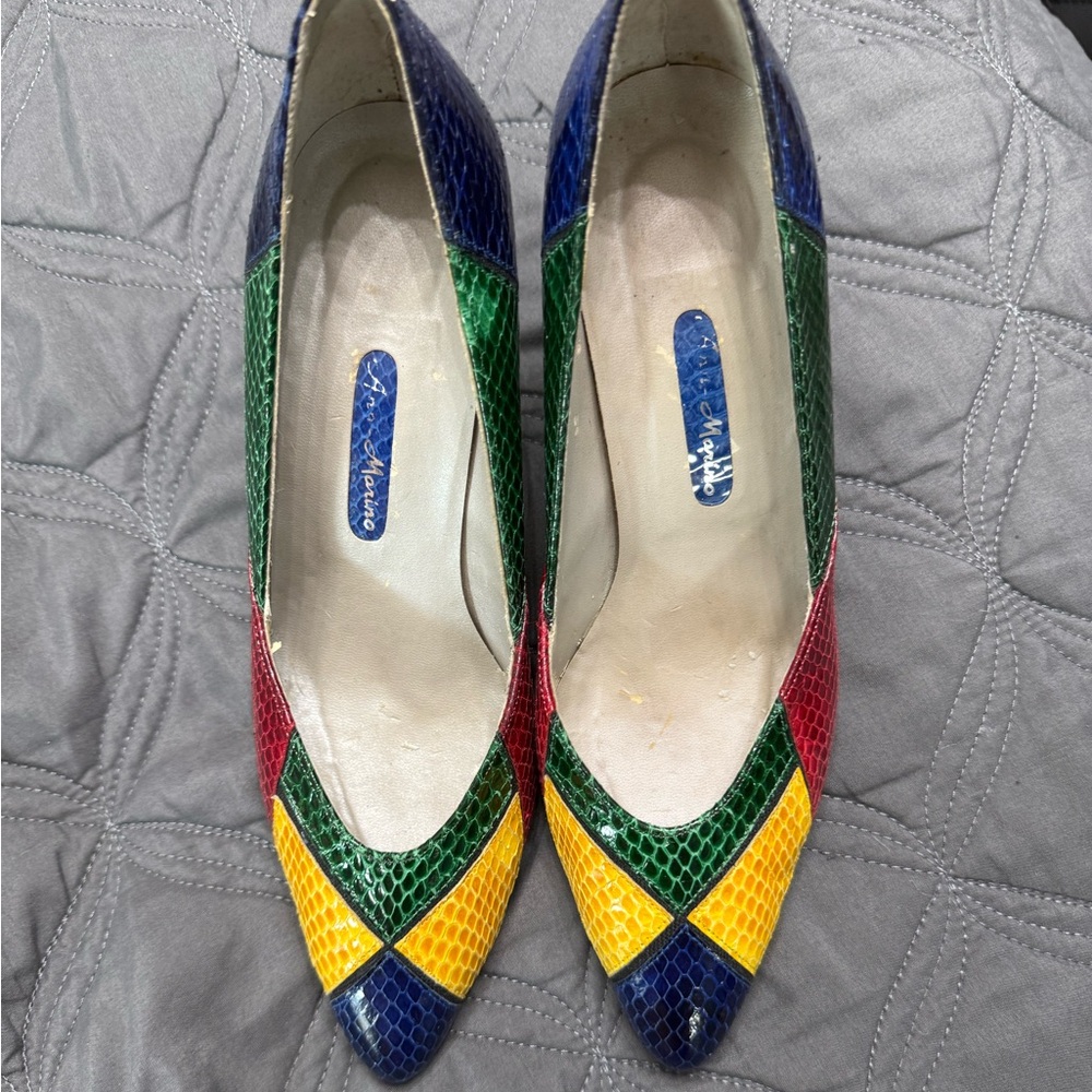 Colorful Patchwork Women's Heels - image 4